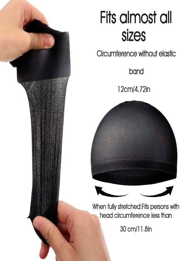 Yolev 30pcs Wave Cap for Men Black Stocking Caps for Men Non-Slip High Elastic Black Stocking Cap for Women Adult Lightweight Breathable Wig Caps for All Hair - Image 2
